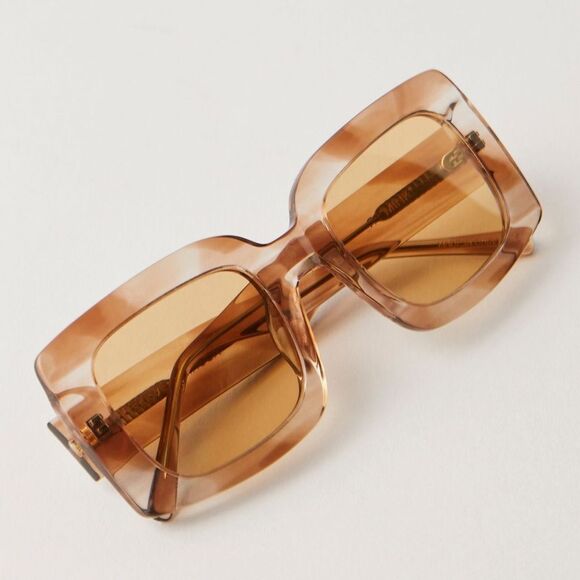 Anthropologie Eleventh Hour Mink Polarized Sunglasses in Washed Mocha - Picture 1 of 6